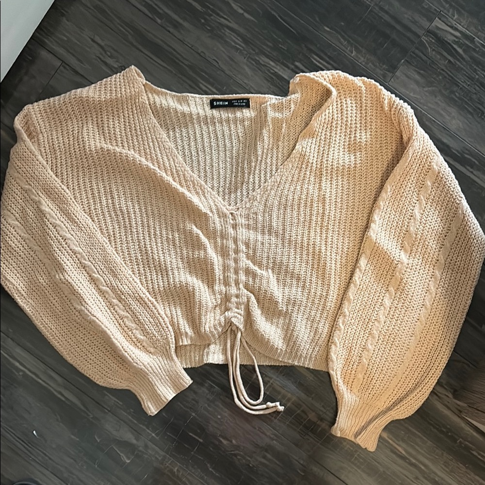 SHEIN Cream Knit Pullover